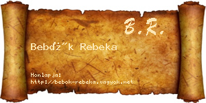 Bebők Rebeka névjegykártya